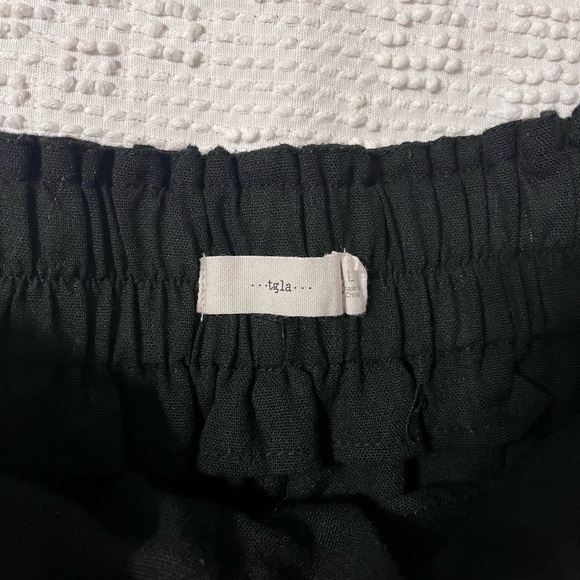 tgla Button Up Black Flowy Linen Pants, women's size L - Picture 3 of 3